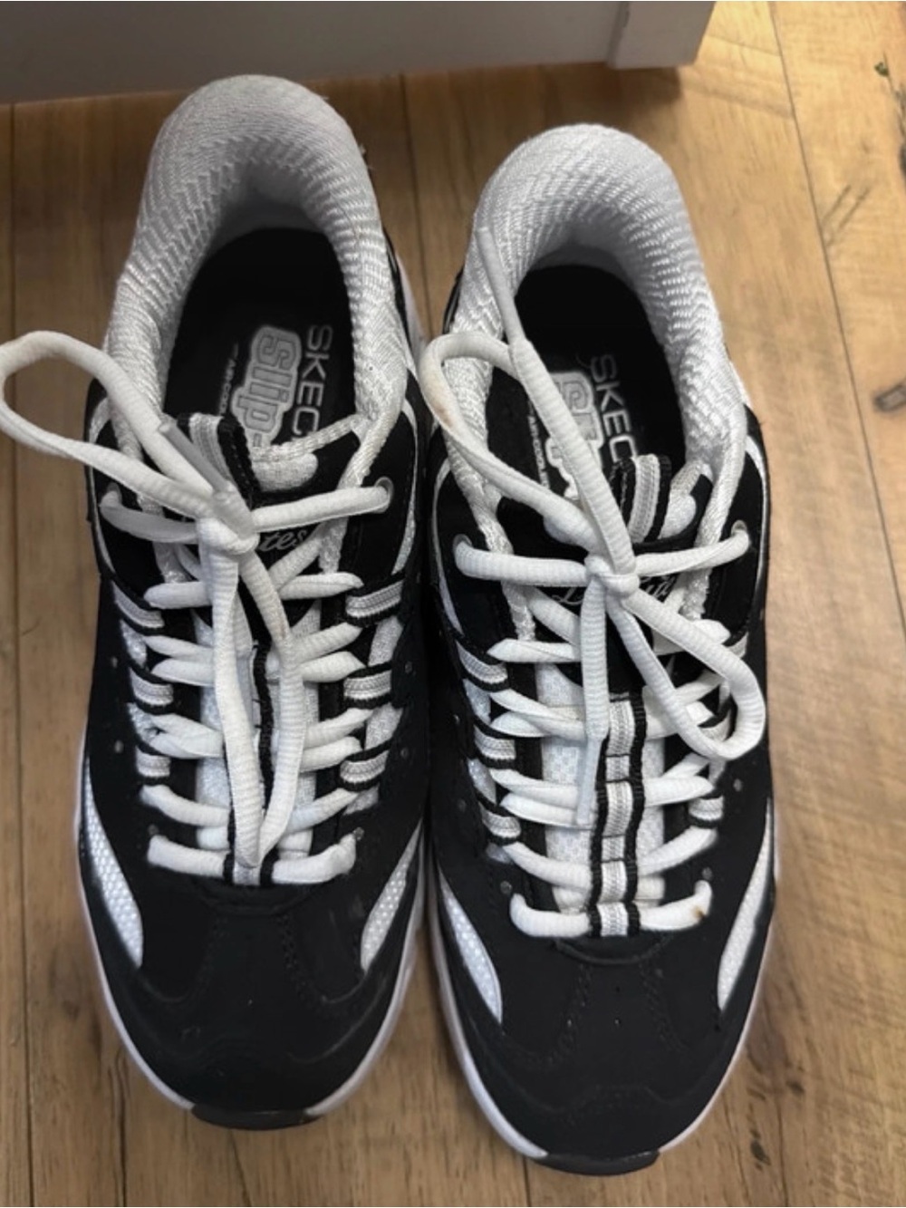 Sz 6 Skechers Slip-Ins Glide-Step Pro Heritage Classic Black White Women's